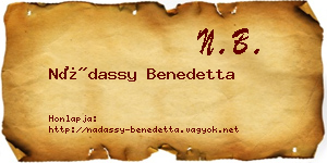 Nádassy Benedetta névjegykártya